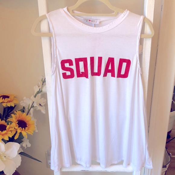 Buddy Basics Tops - 🆕Buddy Basics White Squad Muscle T-shirt.  Size Small.